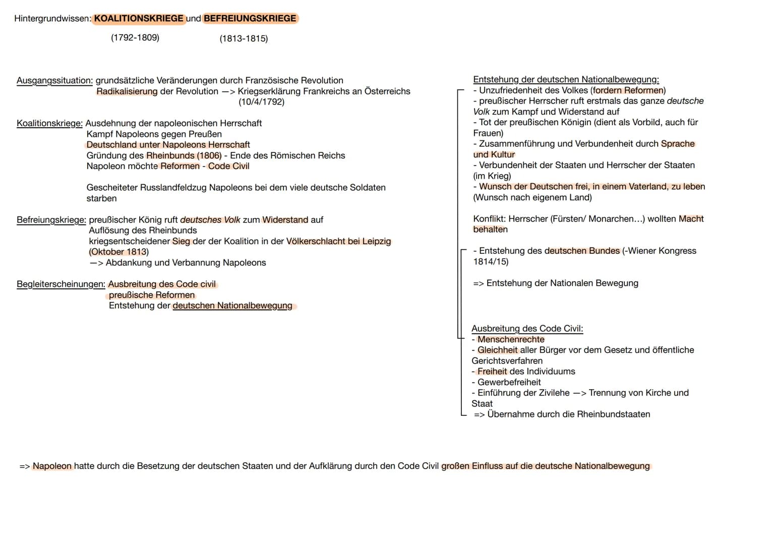 Hintergrundwissen: KOALITIONSKRIEGE und BEFREIUNGSKRIEGE
(1792-1809)
(1813-1815)
Ausgangssituation: grundsätzliche Veränderungen durch Franz