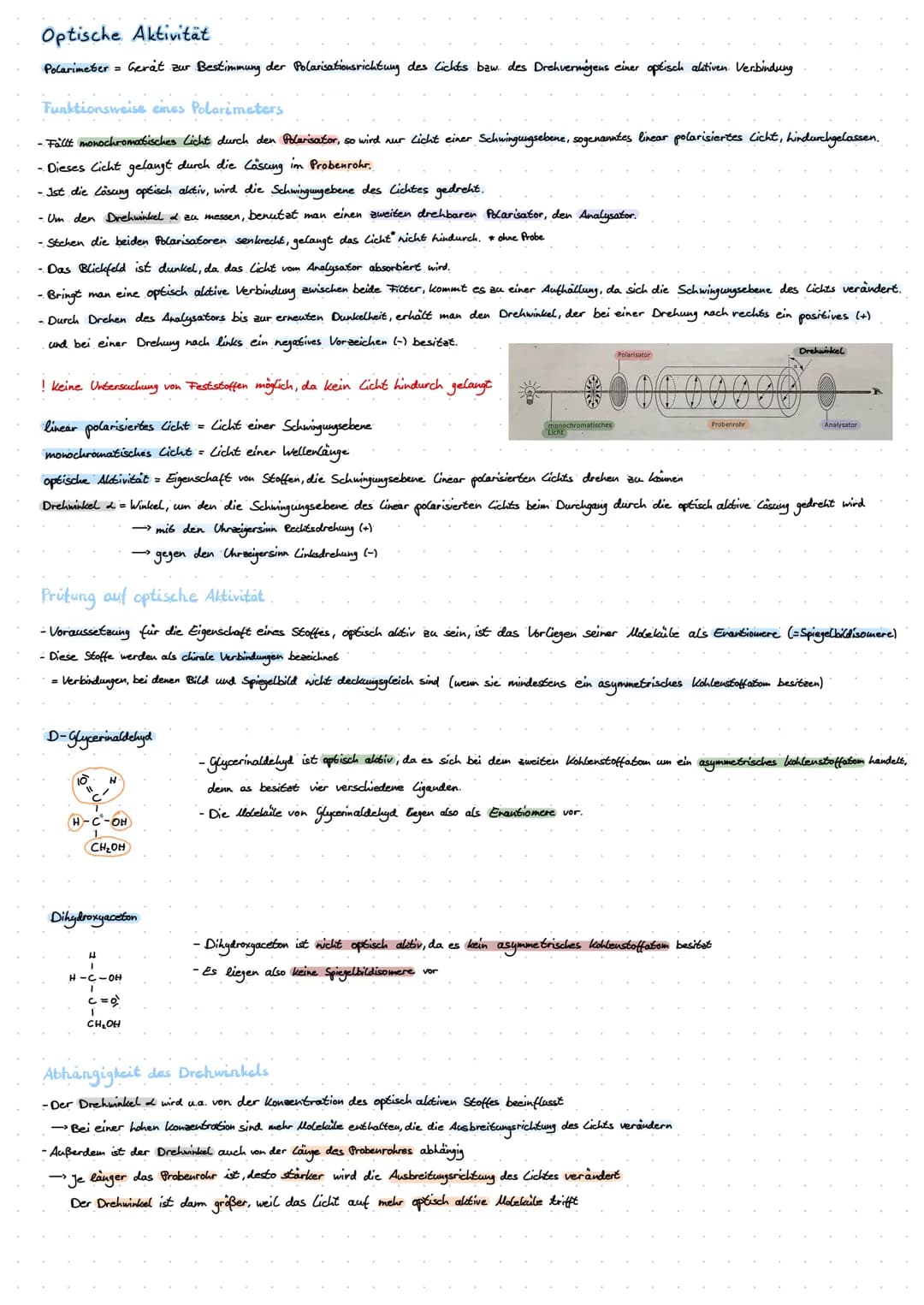 Funktionelle Gruppen
- Alkohole (Albanole)
=> Hydroxy(gruppe --OH
-Aldehyde (= Allande)
=> Aldehydgruppe
- Amine
=>
Aminogruppe
Einteilung
1