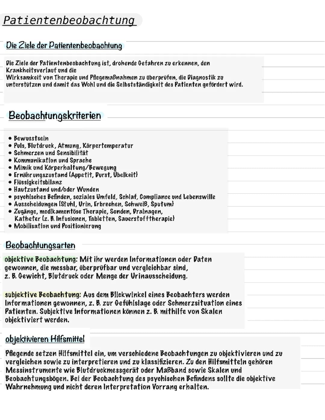Krankenbeobachtung in der Pflege - Beispiele und Ziele einfach erklärt