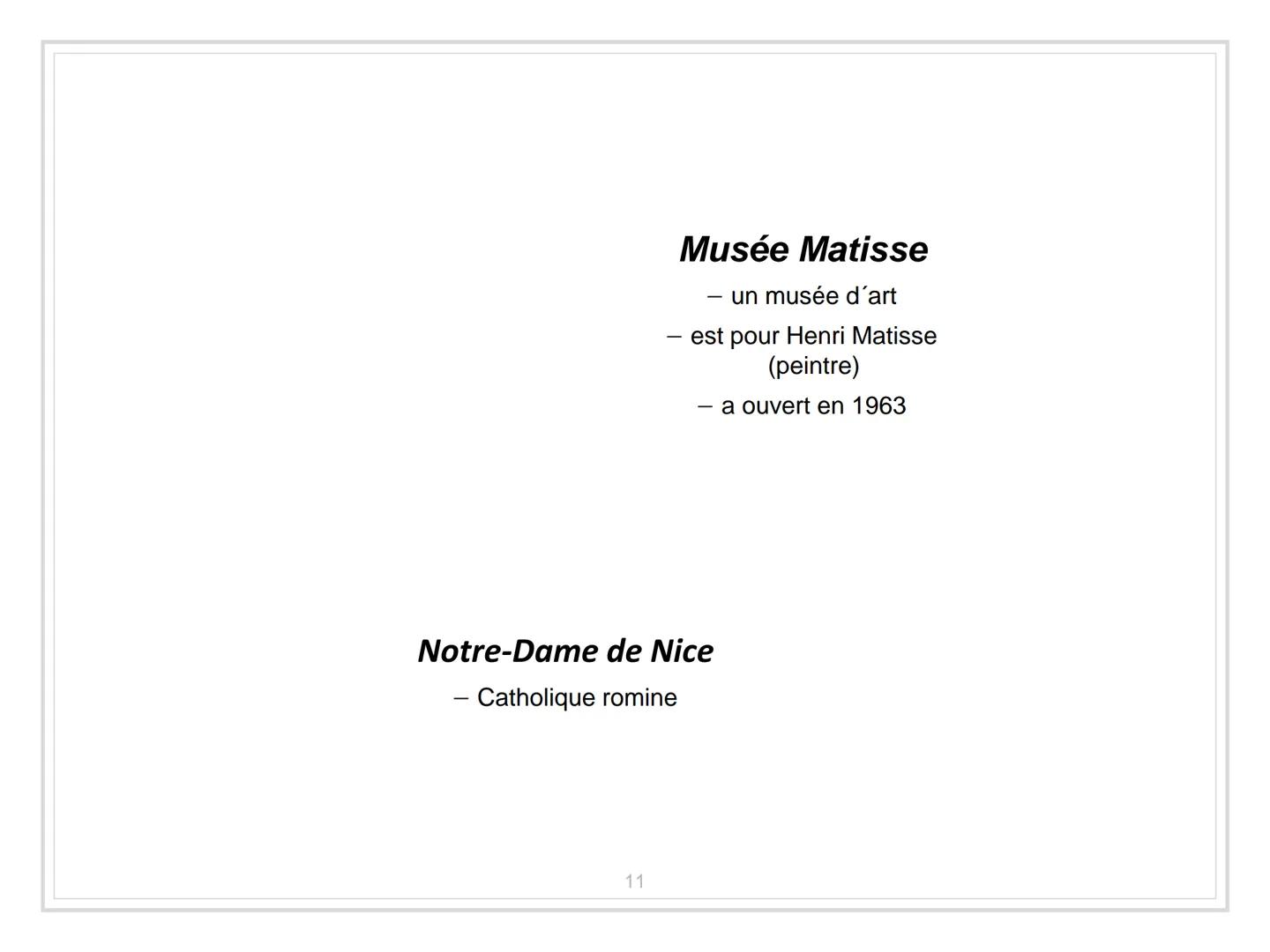 NICE-
France LA STRUCTURE.
I. Informations importantes
II. La carte du monde
III. Le climat
→ Des advantages
IV. À faire
V. Des monuments
VI