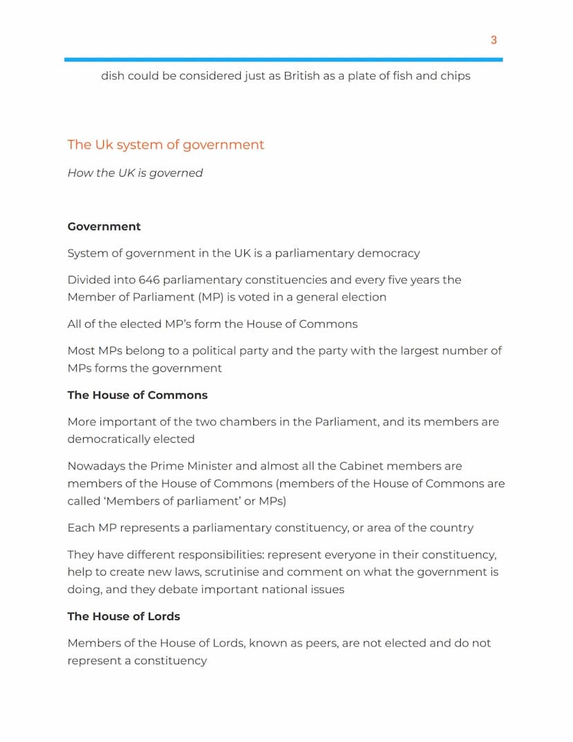 ***
WELCOME TO GREAT BRITAIN!
The UK in the 21st century
History
British identity
The UK system of government
Britain's political parties
Th