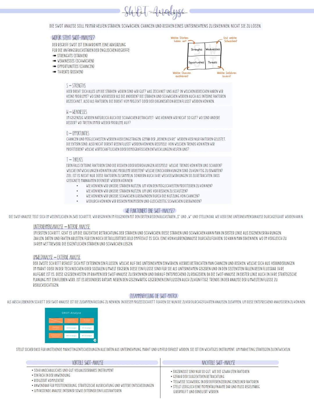 SWOT-Analyse
DIE SWOT ANALYSE SOLL PRIMÄR HELFEN STÄRKEN. SCHWÄCHEN. CHANCEN UND RISIKEN EINES UNTERNEHMENS ZU ERKENNEN. NICHT SIE ZU LOSEN
