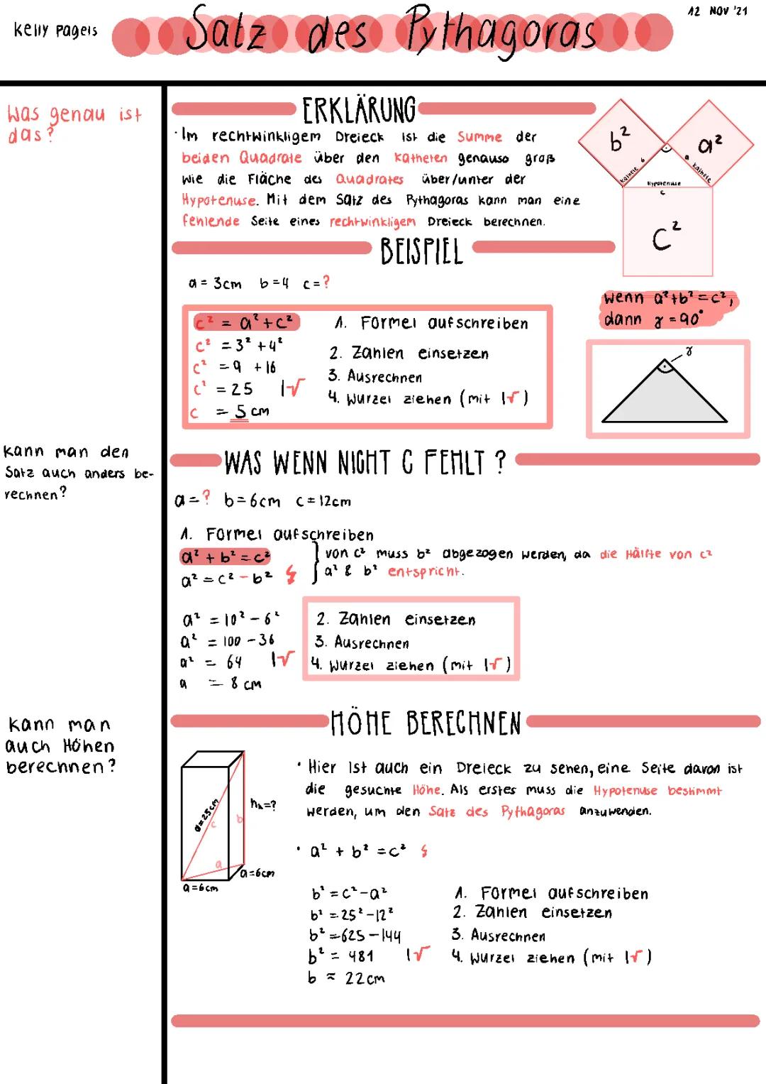 Satz des Pythagoras