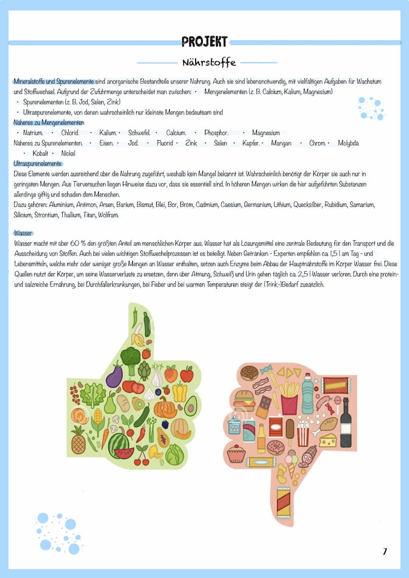 Salma Ajineh
Klasse: 10c
Fach: Biologie
Herr Temirci
Projekt
Ernährung INHALTSVERZEICHNIS
1. Bedeutung der Ernährung.
1.I Was ist eine gesun