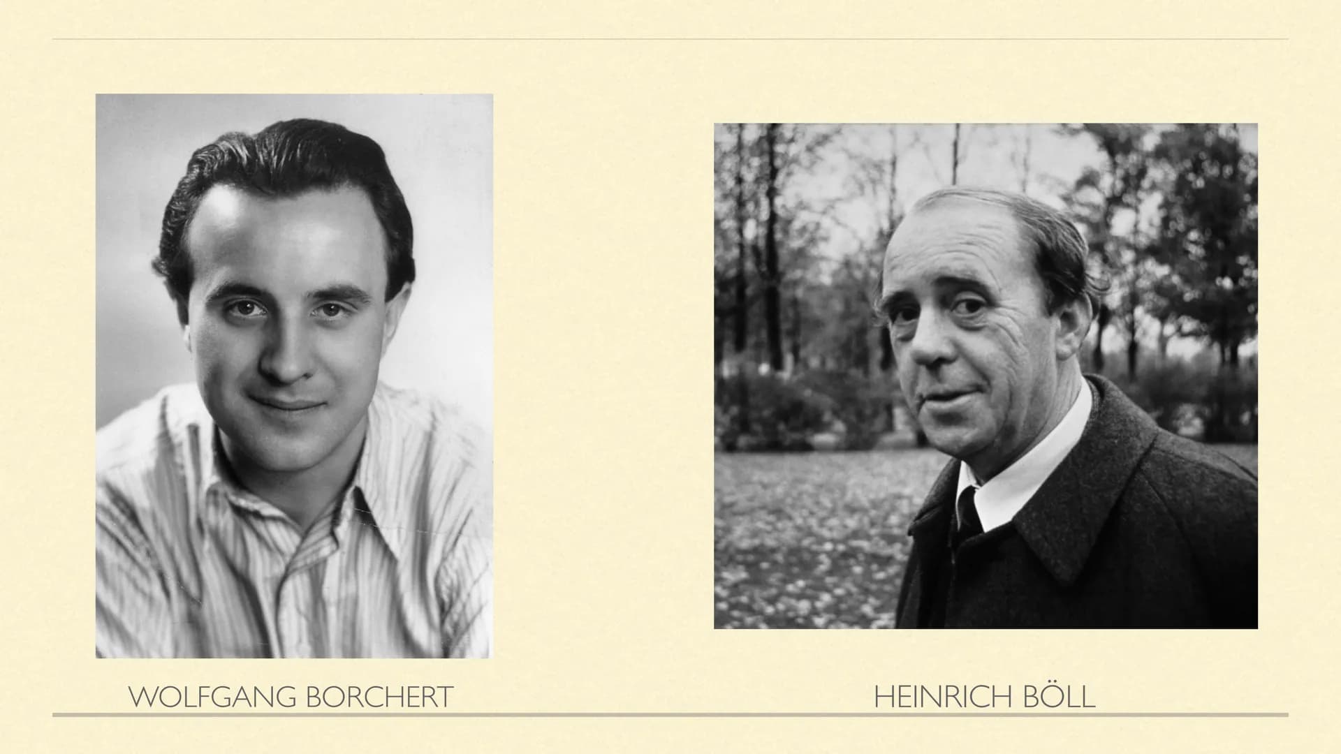 NACHKRIEGSLITERATUR
Literarische Epoche(n) ab 1945 INHALT
Zeitraum der Epoche
geschichtlicher Hintergrund
häufige Themen/Motive
bekannte Aut