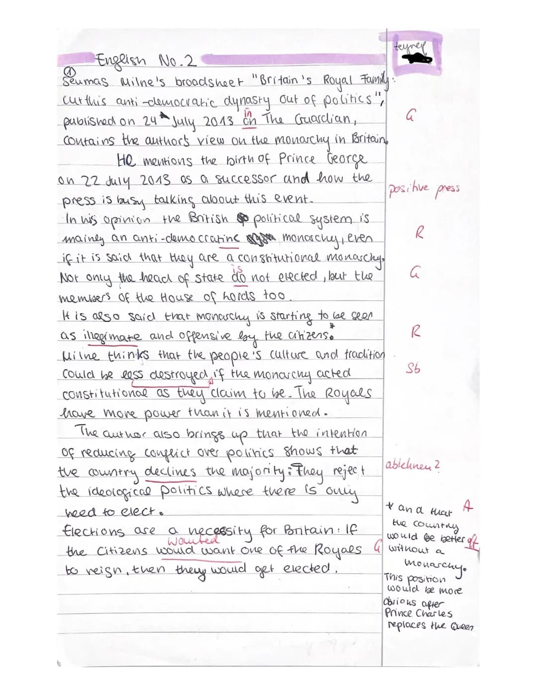 Q1.1 LK E 1
2nd exam
Topic: Great Britain - Between Imperial Heritage and Modernity
16th November, 2020
Reading and writing (48 points)
"Bri