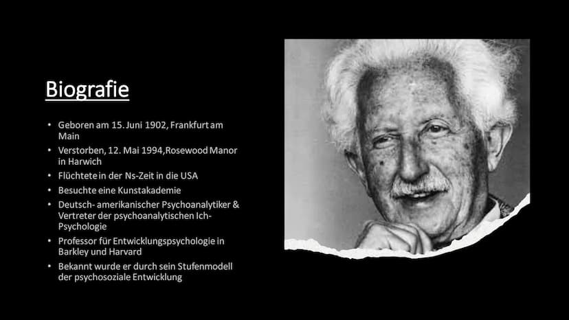 ERIK ERIKSON Adobe Stock | #62350743
INHALT
●
●
●
Biografie
Bezug zu anderen Theoretikern
Eriksons Vorstellung für eine gesunde
Entwicklung
