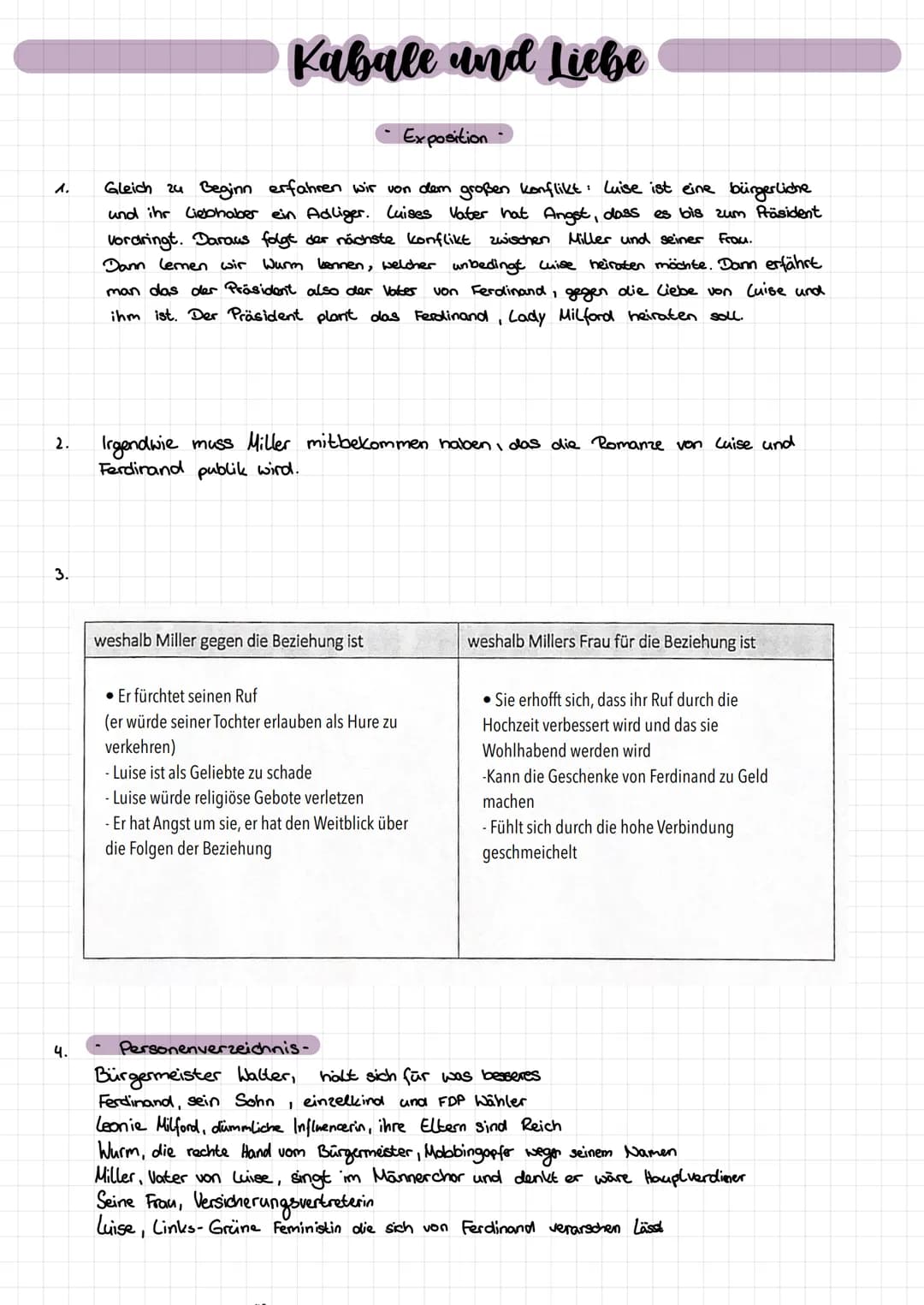 Kabale and Liebe
Einstieg
2. Es könnte um ein Liebespaar gehen, welchen ihre Liebe nicht gegönnt wird und diese durch eine
Intrige manipulie