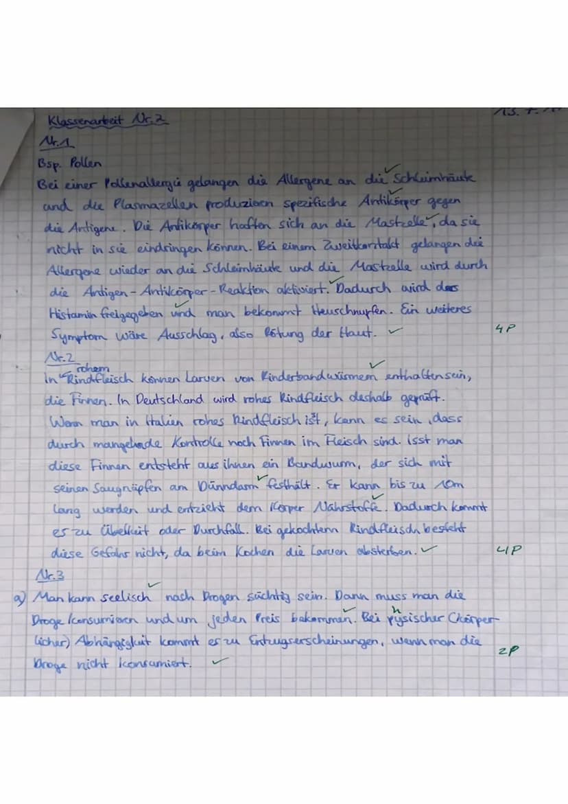 Datum: 13.07.2017
22,5/24P
!!SCHREIBT SO VIEL WIE NÖTIG ABER SO WENIG WIE MÖGLICH!!
Aufgabe 1: In Deutschland leiden aktuell leider etwa ein
