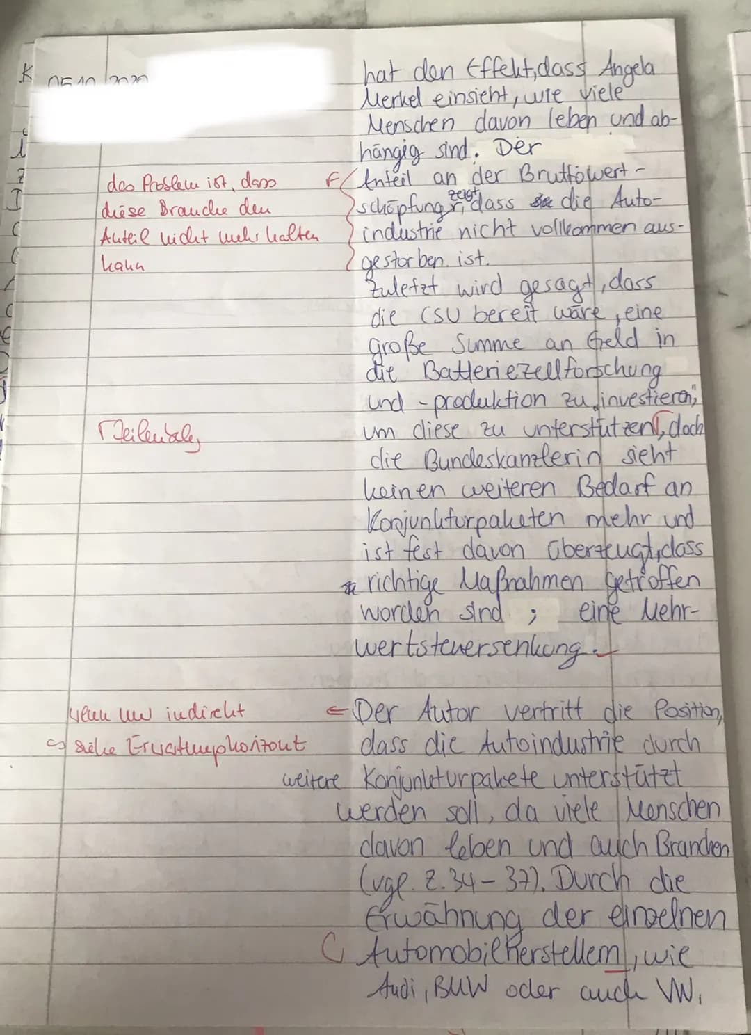 Thema: Folgen der Corona-Pandemie - Inwieweit kann die Automobilindustrie die
Konjunktur wieder beleben?
1. Beschreiben Sie den idealtypisch