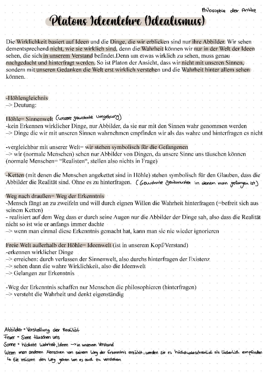 Platons Ideenlehre und Erkenntnistheorien einfach erklärt