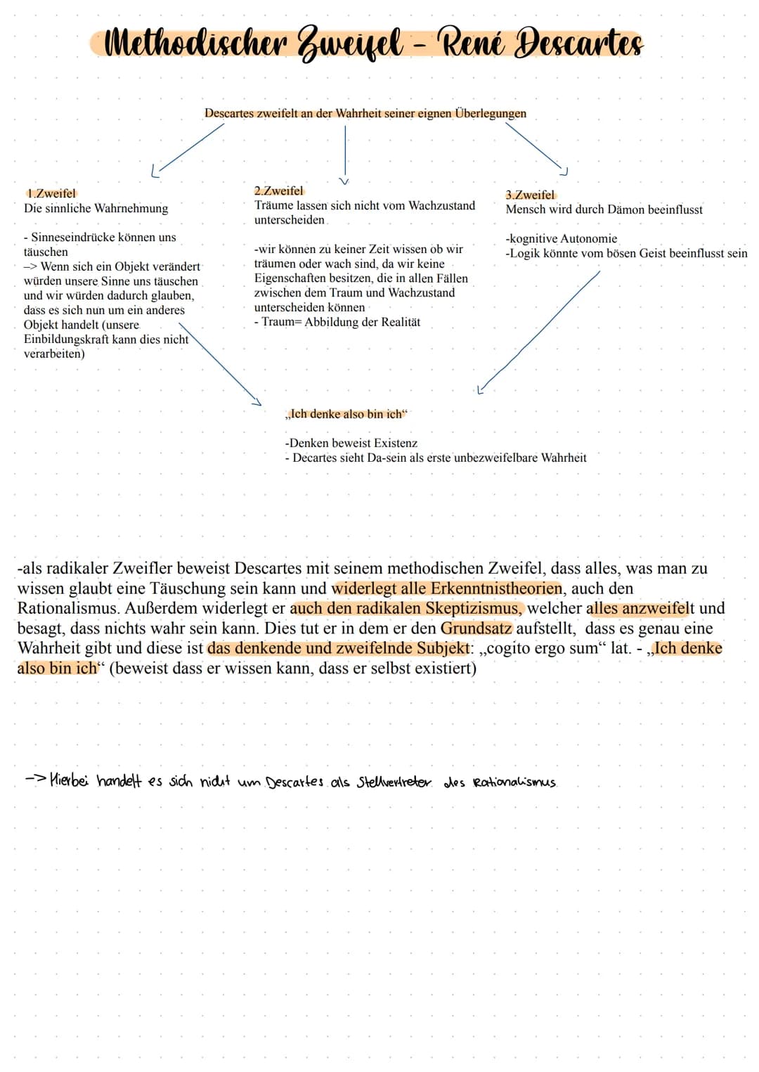 Platons Ideenlehre Odealismus)
Die Wirklichkeit basiert auf Ideen und die Dinge, die wir erblicken sind nur ihre Abbilder. Wir sehen
dements