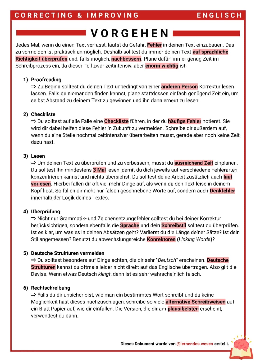 Texte verbessern / Correcting