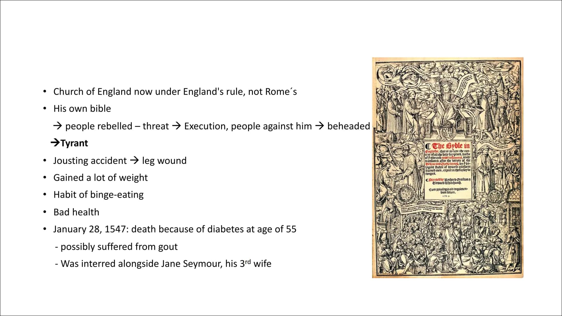 Henry VIII
presentation from Alina Totzke General Information
• His family
His reign
His wars
His wives
Quiz
• Sources
structure General Inf