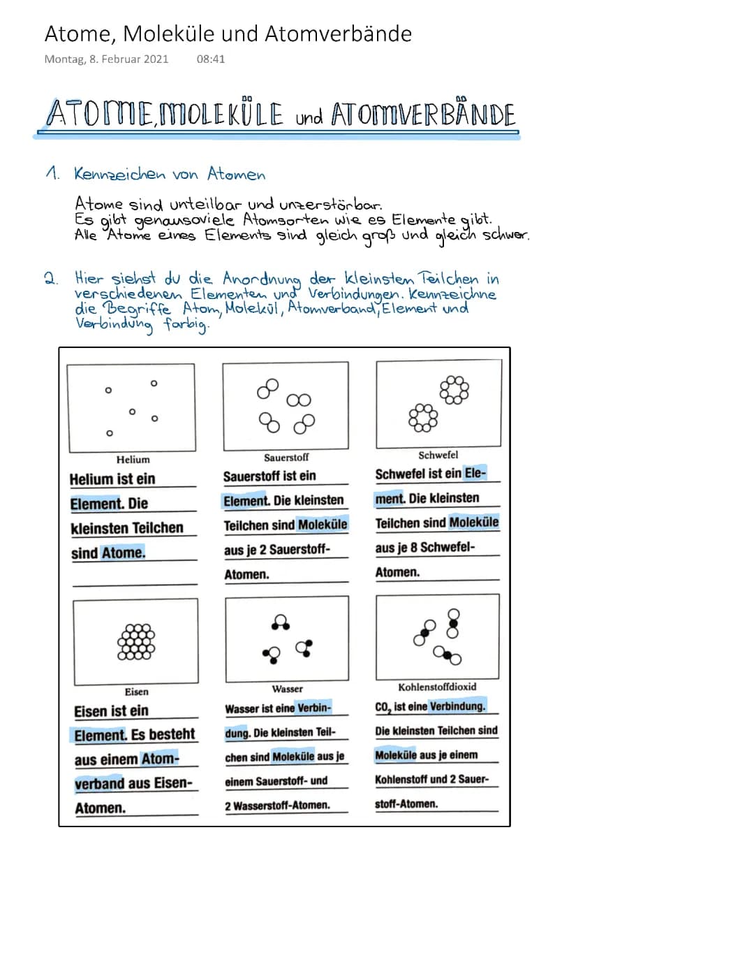 Atome, Moleküle und Atomverbände