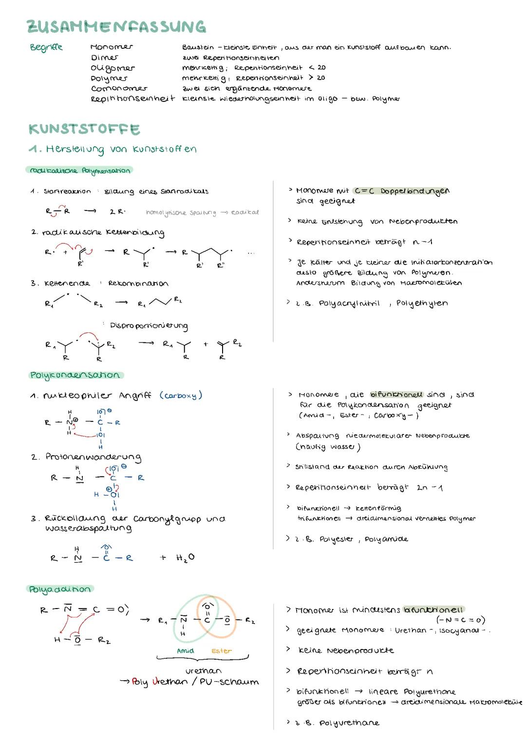 Kunststoffe, Fette und Tenside