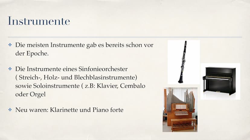 Klassik Gliederung
Begriffserklärung
Zeitliche Einordnung
Hauptkomponisten
* Musikalische Merkmale (Instrumente, Sonatenhauptsatzform, Gesel