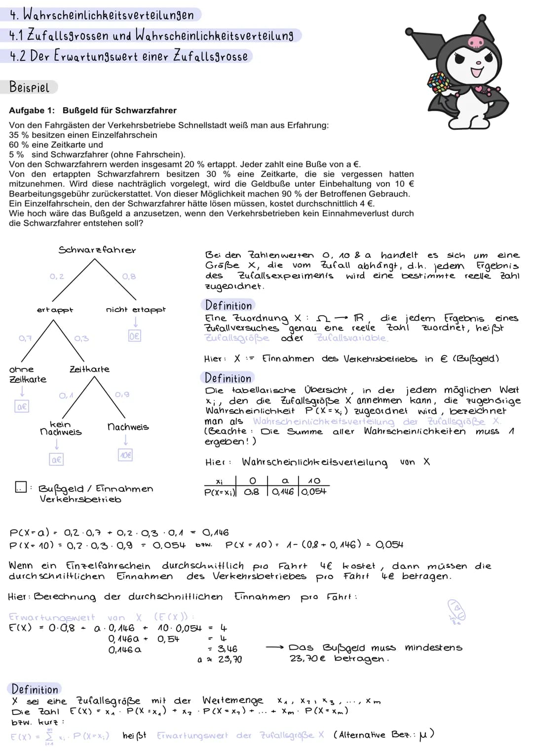 3.2 Baumdiagramme und Vierfeldertafeln
Vier feldertafeln dienen der zusammenfassenden
zwei Ausgangen:
absolute/
relative
Häufigkeit
A
Ā
Σ
Ge