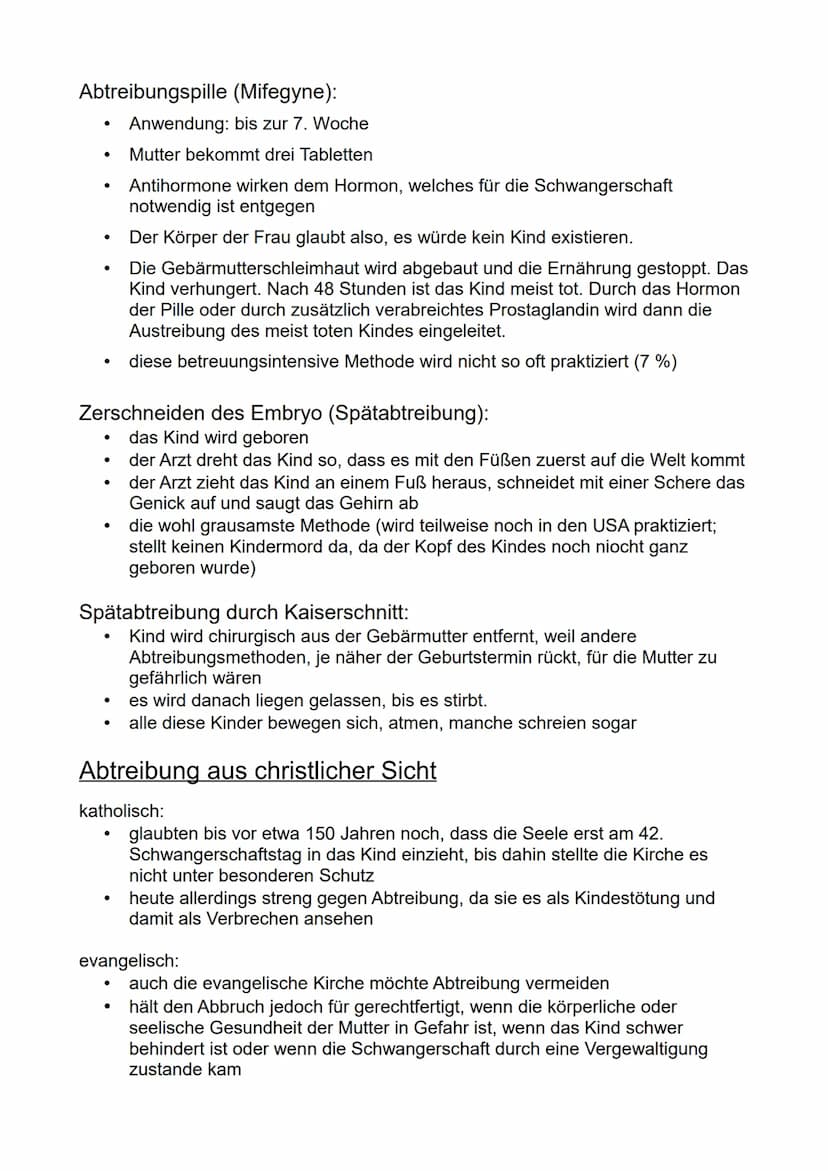 Was genau ist Abtreibung?
Unter Abtreibung versteht man den gezielten Schwangerschaftsabbruch von
Frauen, die ungewollt schwanger wurden. Da