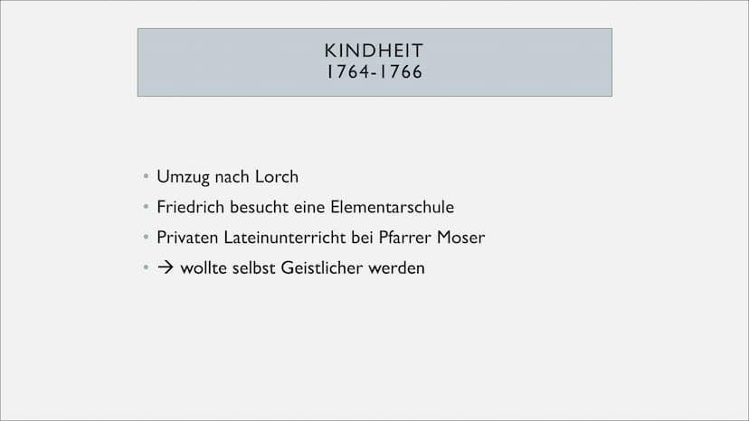 1759
Geburt in Marbach
am Neckar
1773-1780
Jura- und Medizin
Student
Johann Christoph Friedrich Schiller
1777-1781
die Räuber "
Dramen
Die W