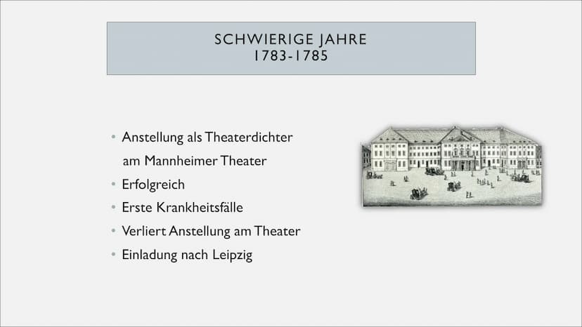1759
Geburt in Marbach
am Neckar
1773-1780
Jura- und Medizin
Student
Johann Christoph Friedrich Schiller
1777-1781
die Räuber "
Dramen
Die W