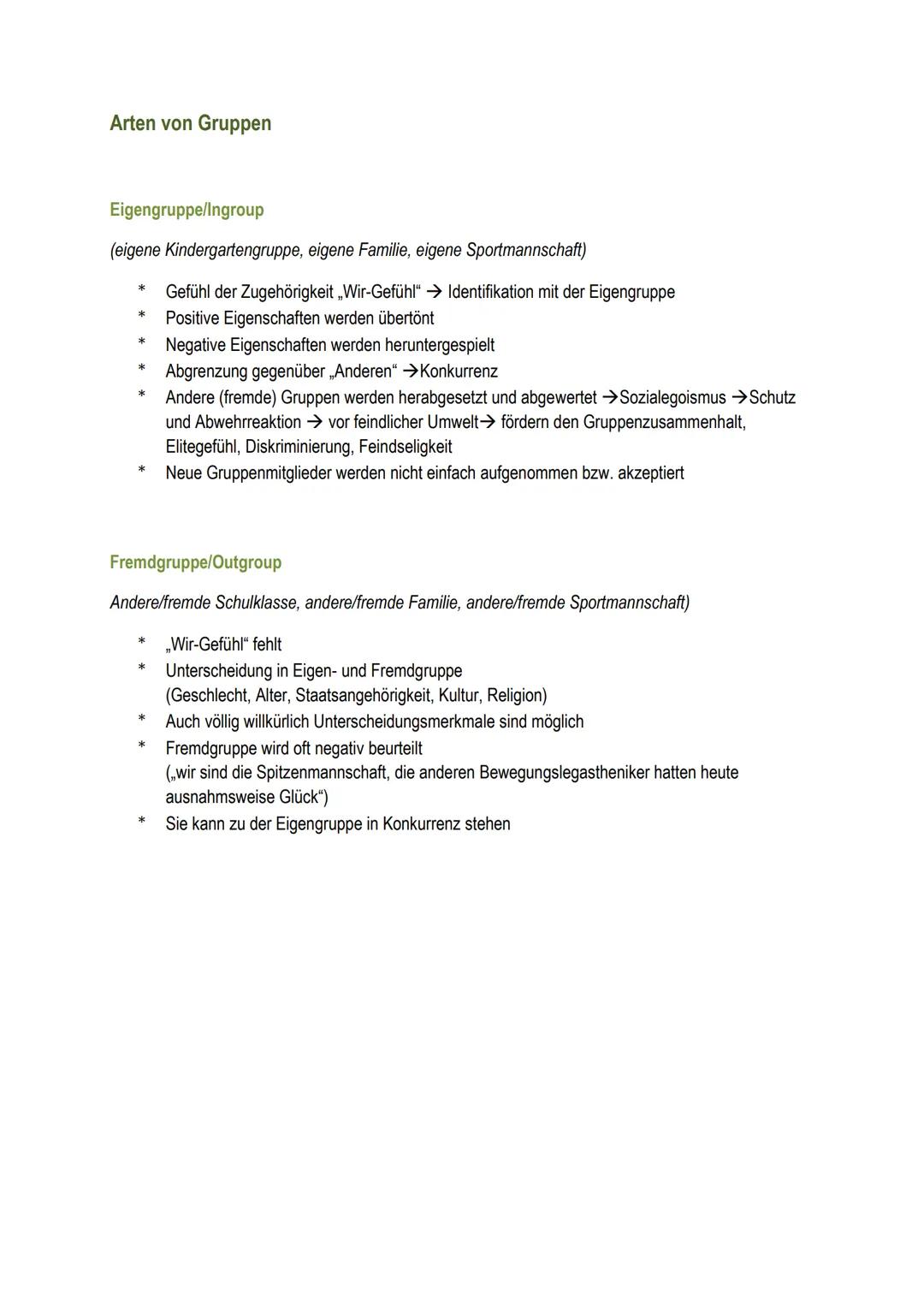 Die Gruppe als soziales Gebilde
Def. Soziales Gebilde bezeichnet eine soziale Einheit von mehreren Personen, welche durch soziale
Beziehunge