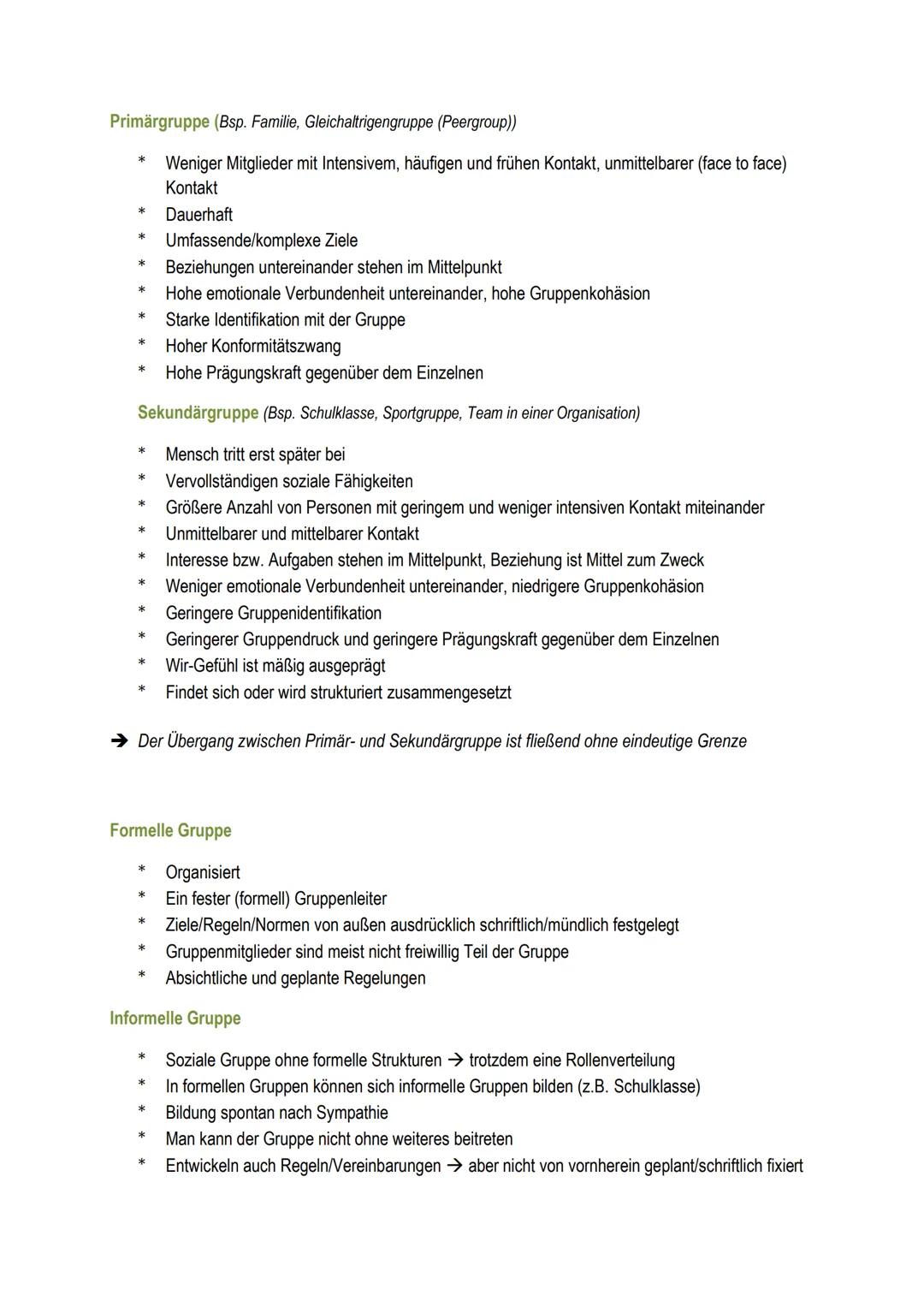 Die Gruppe als soziales Gebilde
Def. Soziales Gebilde bezeichnet eine soziale Einheit von mehreren Personen, welche durch soziale
Beziehunge