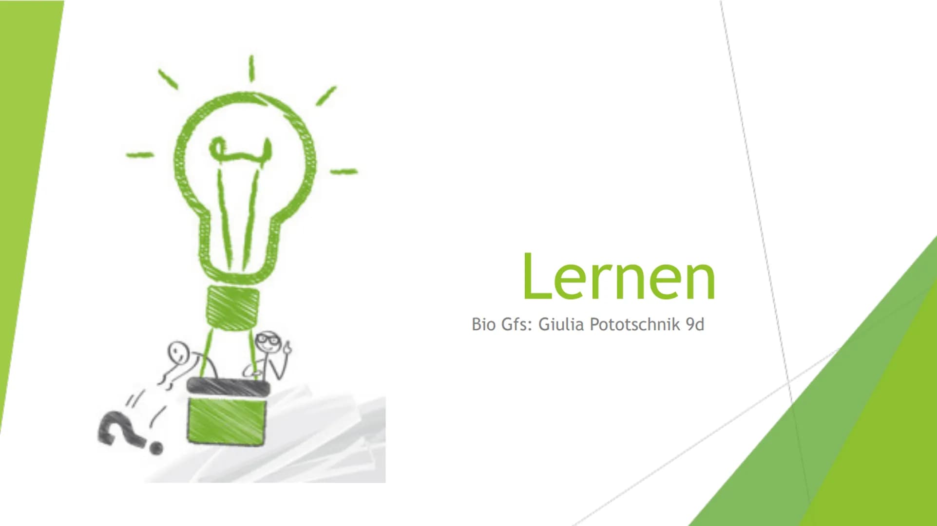 Lernen
Bio Gfs: Giulia Pototschnik 9d Gliederung
Das Gedächtnis
1. Das Ultrakurzzeitgedächtnis
Das Kurzzeitgedächtnis
Das Langzeitgedächtnis