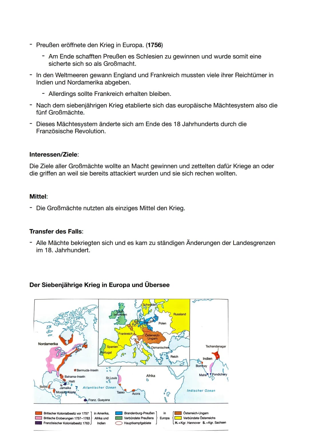 Gegenstand:
Verlauf der Mächteverteilung in Europa.
Ort:
Politik der Großmächte
Ganz Europa, Nordamerika und Indien.
Zeit:
Das gesamte 18. J