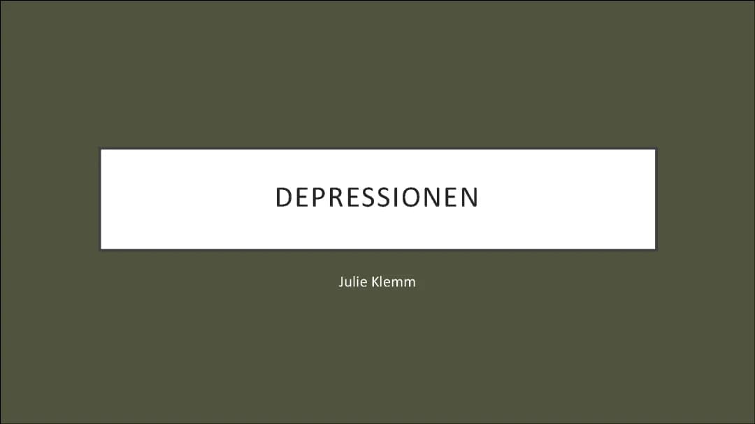 Neurobiologie Depressionen