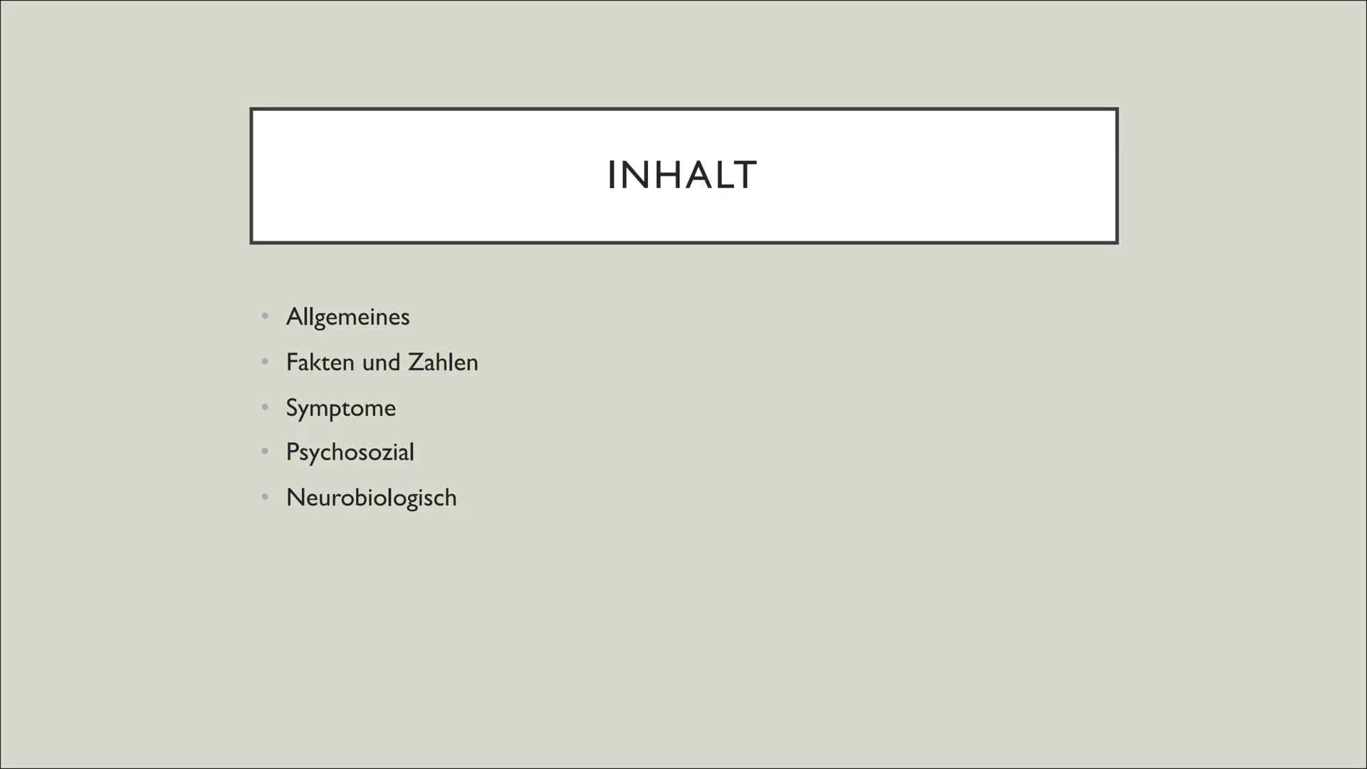 DEPRESSIONEN
Julie Klemm ●
●
●
●
Allgemeines
Fakten und Zahlen
Symptome
Psychosozial
Neurobiologisch
INHALT ●
●
ALLGEMEINES
Nicht zurückführ