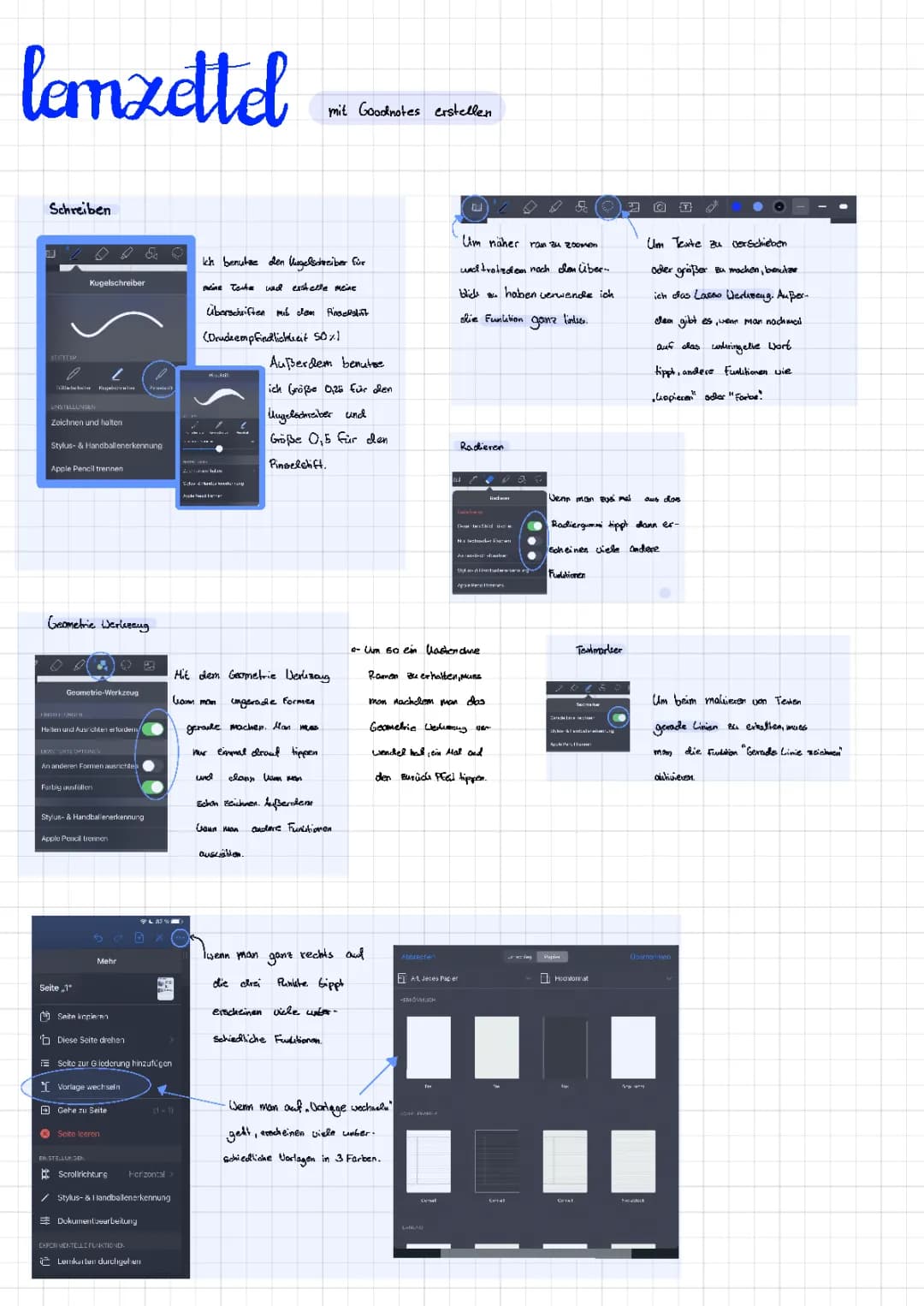 Entdecke GoodNotes und Apple Pencil! Stifteinstellungen & Geometrie-Tools