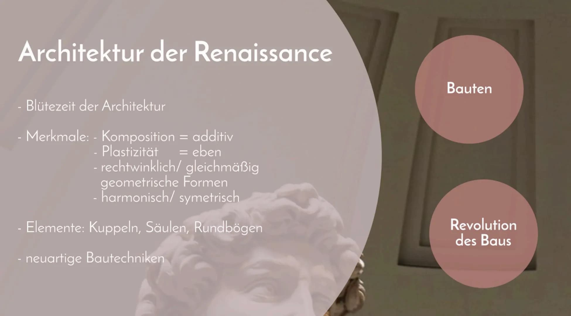 Die Renaissance
Pia Rothenburg
Begriff:
Renaissance
Inhalt
von Antike
Renaissance
zur
Architektur
Malerei
Menschenbild
Zusammenfassung Inhal