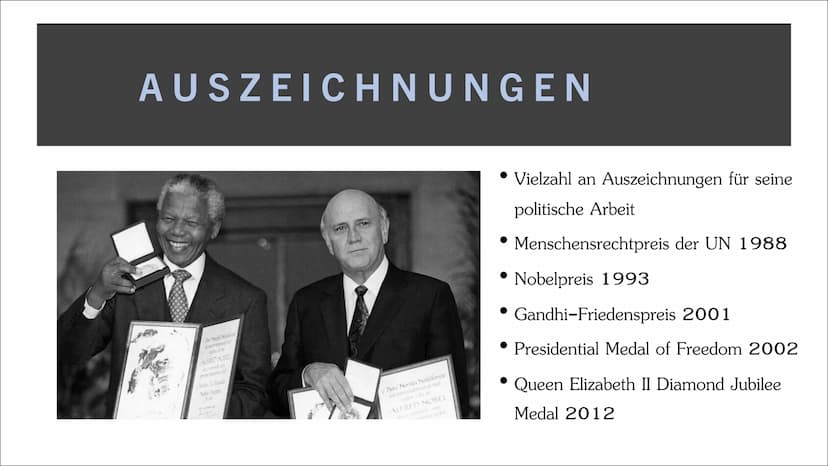 NELSON MANDELA • Lebenslauf
Nelson Mandela und seine Familie
Apartheid
• Friendensobelpreis für Nelson Mandela
• Gefangenschaft
Freilassung
