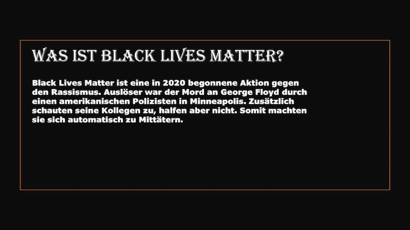 BLACK LIVES MATTER
Bild-Quelle: MSN
College
PHROLONY
B
ANNA
TOOMEES PLUGS WAS IST BLACK LIVES MATTER?
Black Lives Matter ist eine in 2020 be
