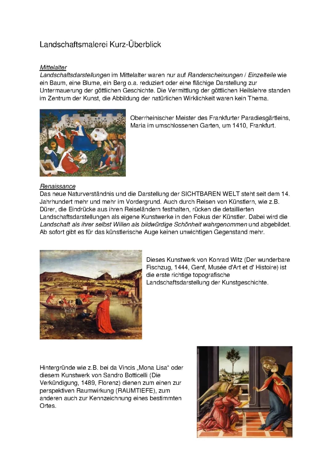 Landschaftsmalerei im Überblick: 17. und 19. Jahrhundert, Berühmte Künstler, Arten und Geschichte