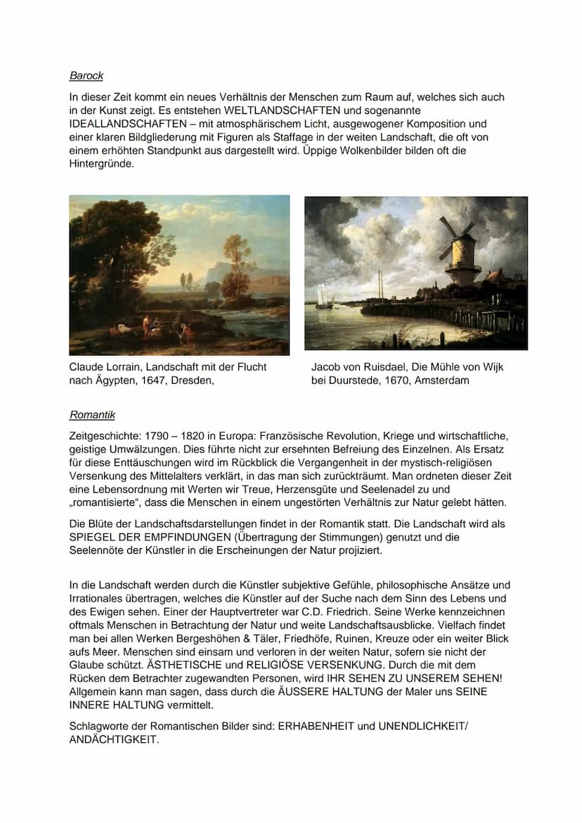 Landschaftsmalerei Kurz-Überblick
Mittelalter
Landschaftsdarstellungen im Mittelalter waren nur auf Randerscheinungen / Einzelteile wie
ein 