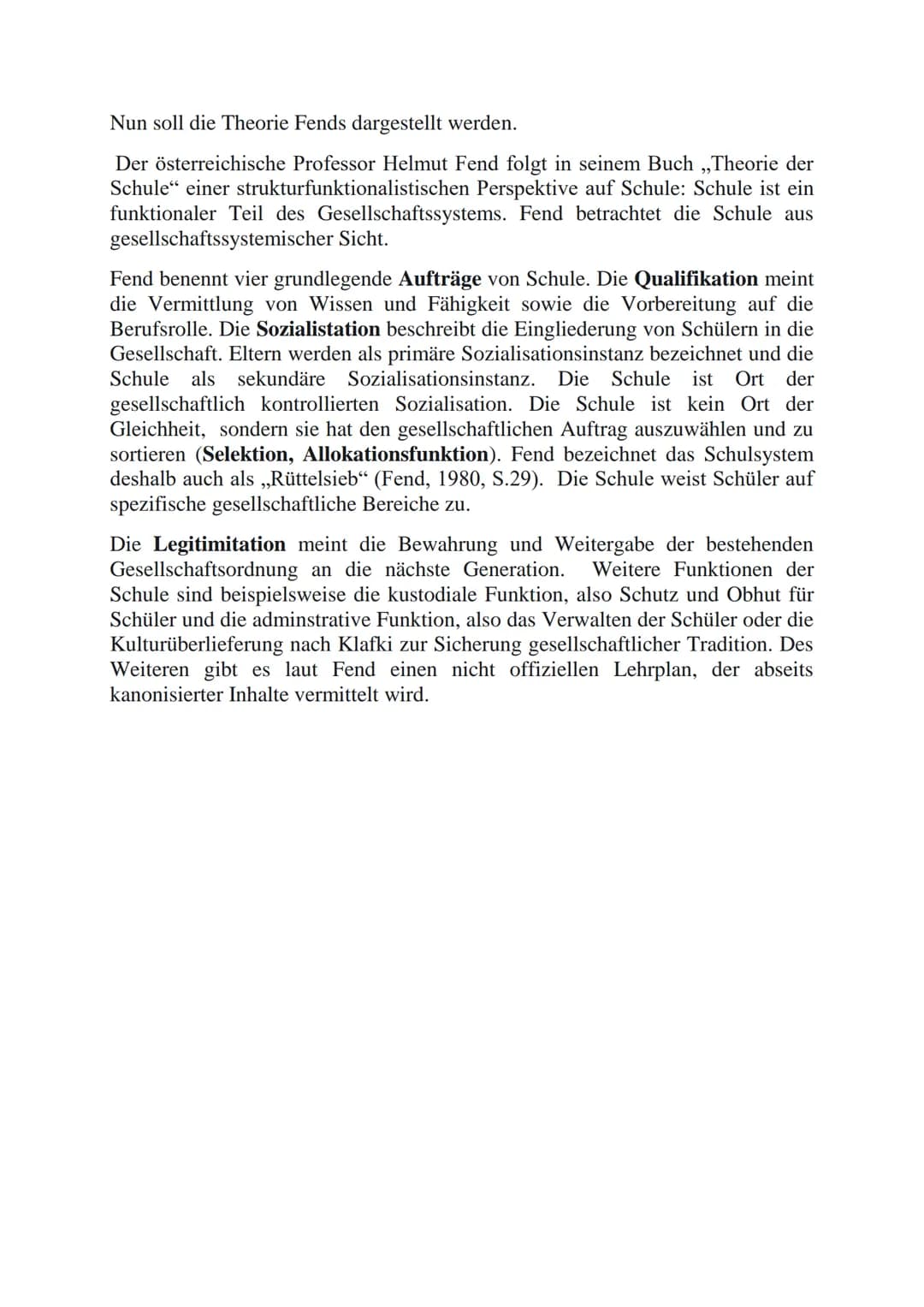 Klausur Fend und Klafki
Zunächst soll die Theorie Klafkis dargestellt werden.
Der Marburger Erziehungswissenschaftler und Bildungsreformer W