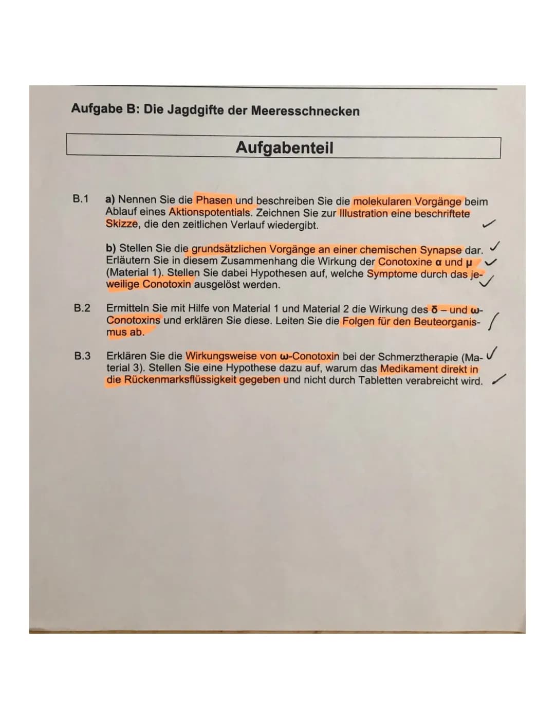 Neurobiologie: Vorbereitung mit Fokus auf Aktionspotential & Conotoxine