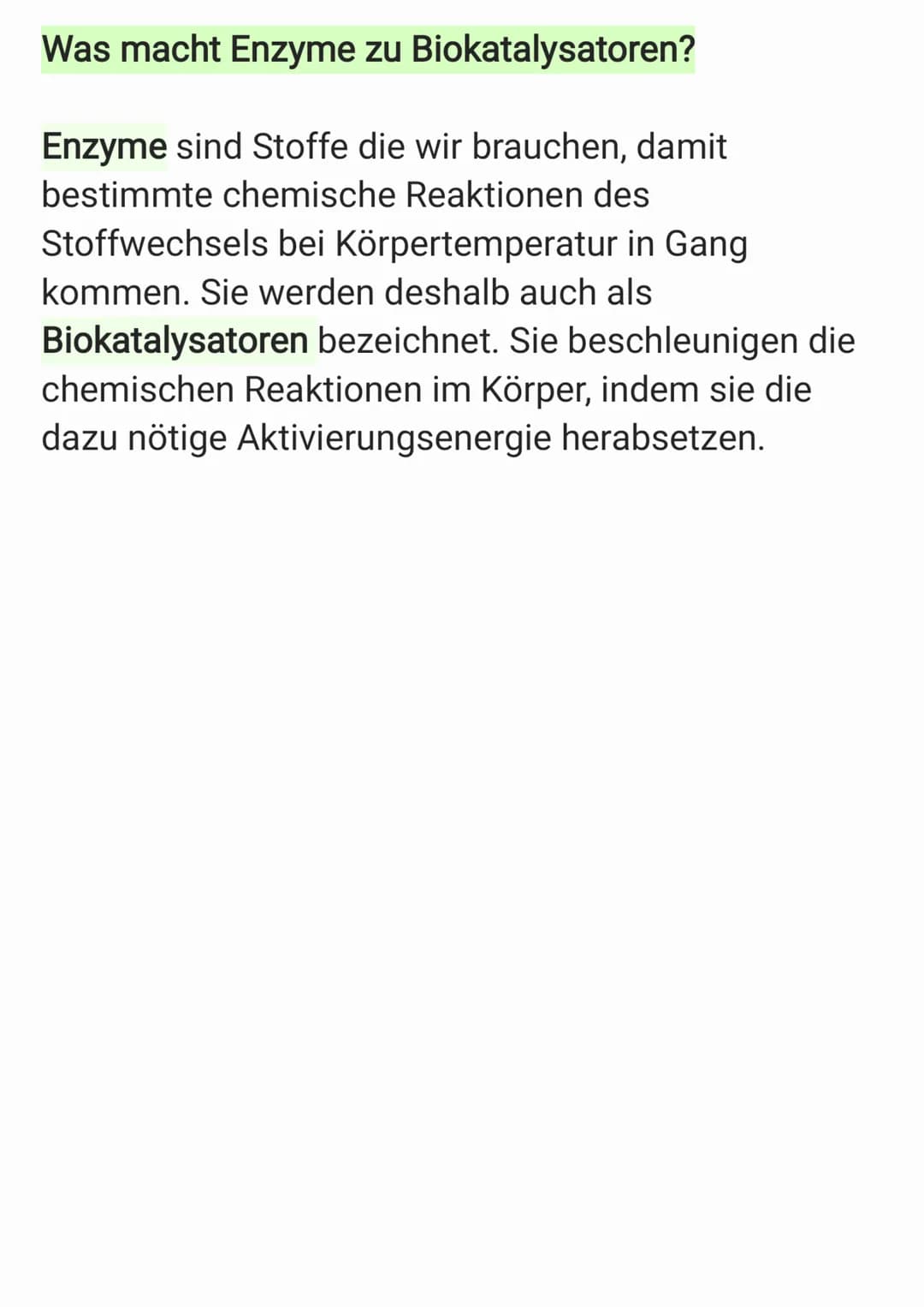 Was sind Enzyme?
Enzyme
♡Enzyme sind Eiweiße (Proteine)
♡Steuern als Biokatalysator biochemische
Reaktionen im Organismus
♡Werden dabei nich