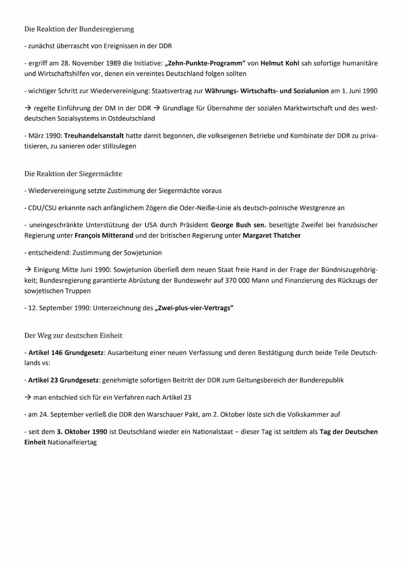 Inhaltsfeld 6: Nationalismus, Nationalstaat und deutsche Identität im 19. und 20. Jahrhundert
Die Überwindung der deutschen Teilung in der f