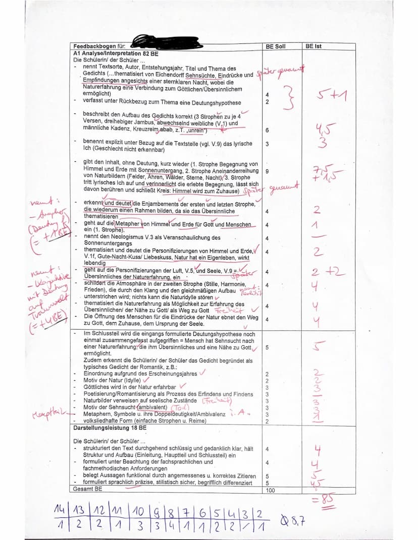 Deutschklausur Q1/ Lyrik der Romantik/
Name:
Datum:
Aufgabe: Verfassen Sie eine Gedichtanalyse/-interpretation.
Nehmen Sie im Schlussteil be