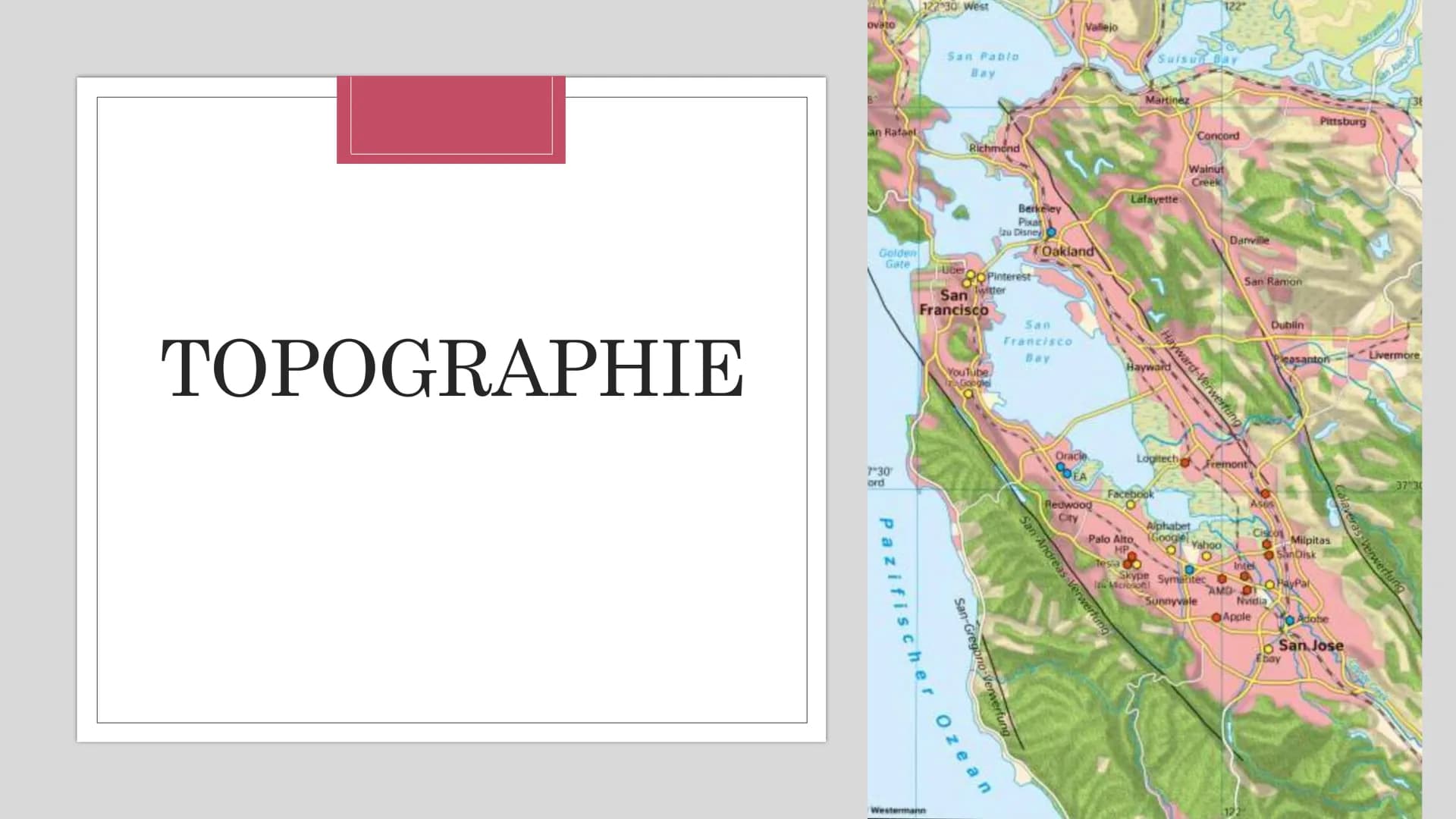 SILICON VALLEY Inhaltsverzeichnis
• Lokalisierung
Topographie
O
• Industriestruktur
• Standortfaktoren
Analyse
• Stärken und Schwächen
• SWO