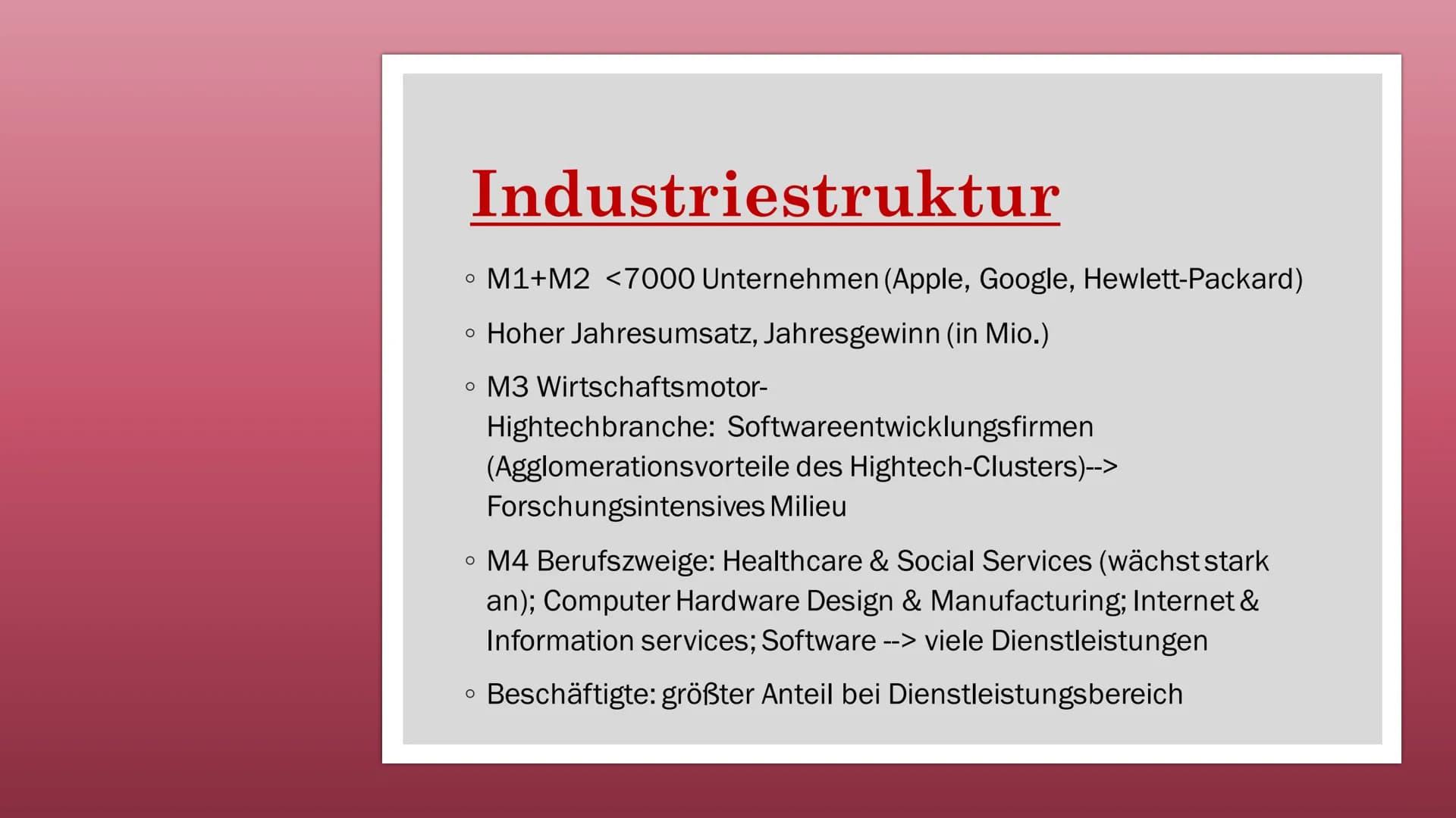 SILICON VALLEY Inhaltsverzeichnis
• Lokalisierung
Topographie
O
• Industriestruktur
• Standortfaktoren
Analyse
• Stärken und Schwächen
• SWO