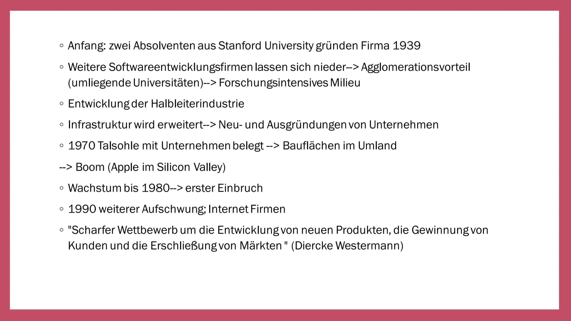 SILICON VALLEY Inhaltsverzeichnis
• Lokalisierung
Topographie
O
• Industriestruktur
• Standortfaktoren
Analyse
• Stärken und Schwächen
• SWO