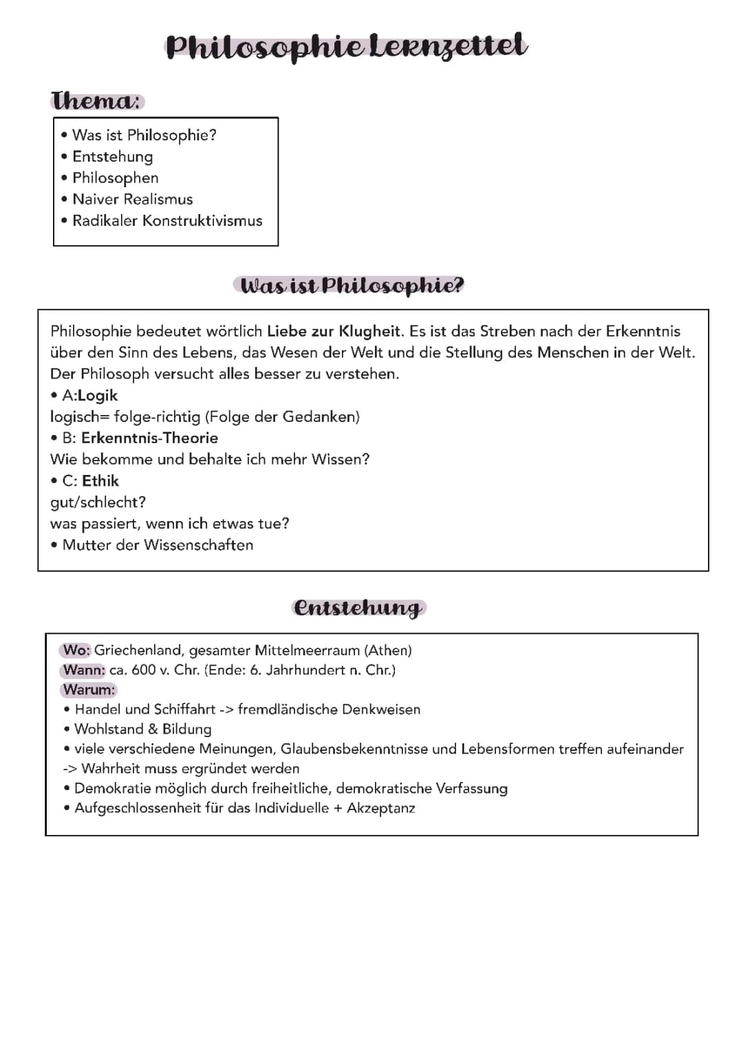 Was ist Philosophie? Philosophen, Naiver Realismus+ Radikaler Konstruktivismus 
