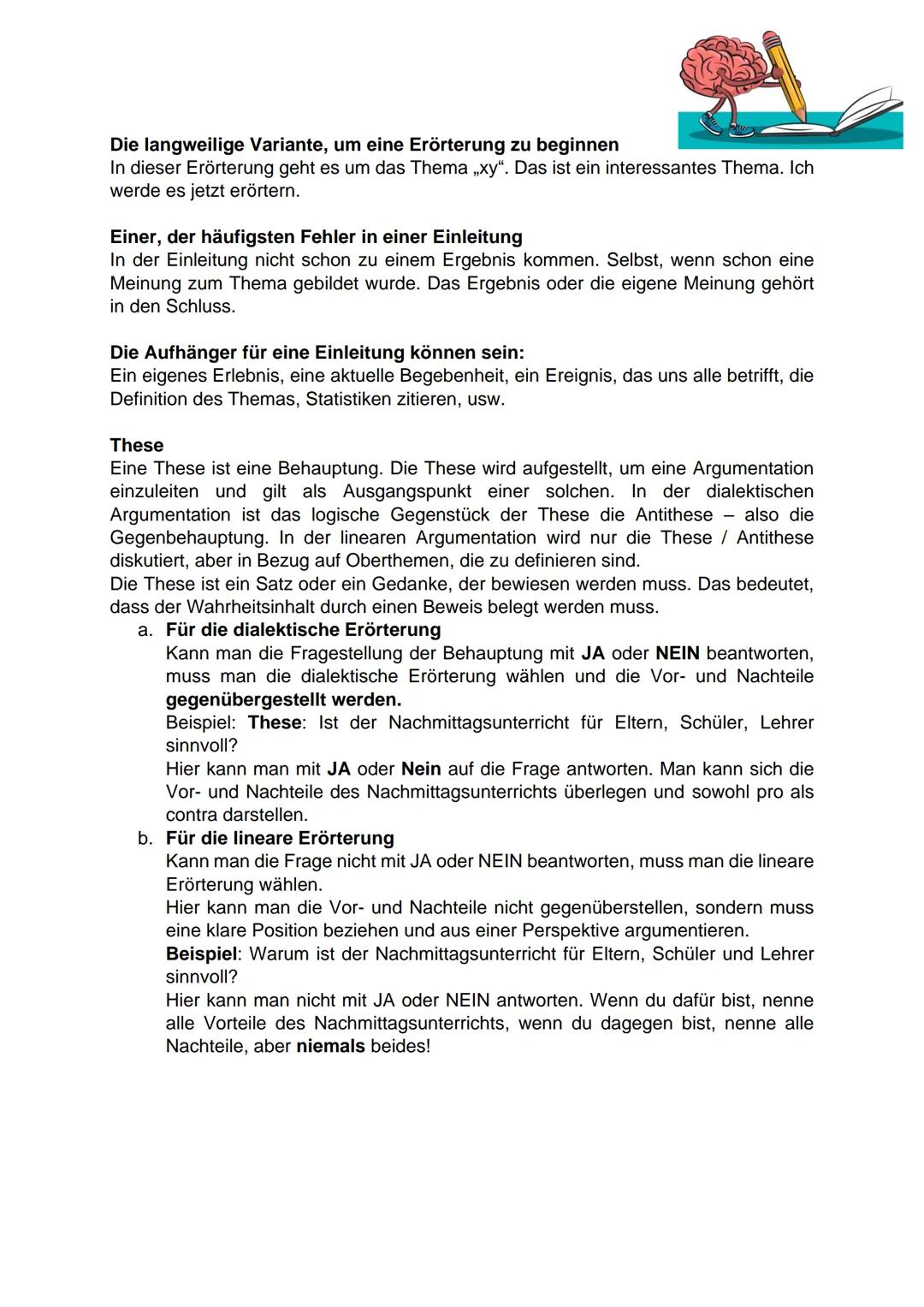 # ?!

# Erörterung

Definition

Eine Erörterung ist die schriftliche Form einer Argumentation. Ein Thema schriftlich
erörtern/diskutieren he