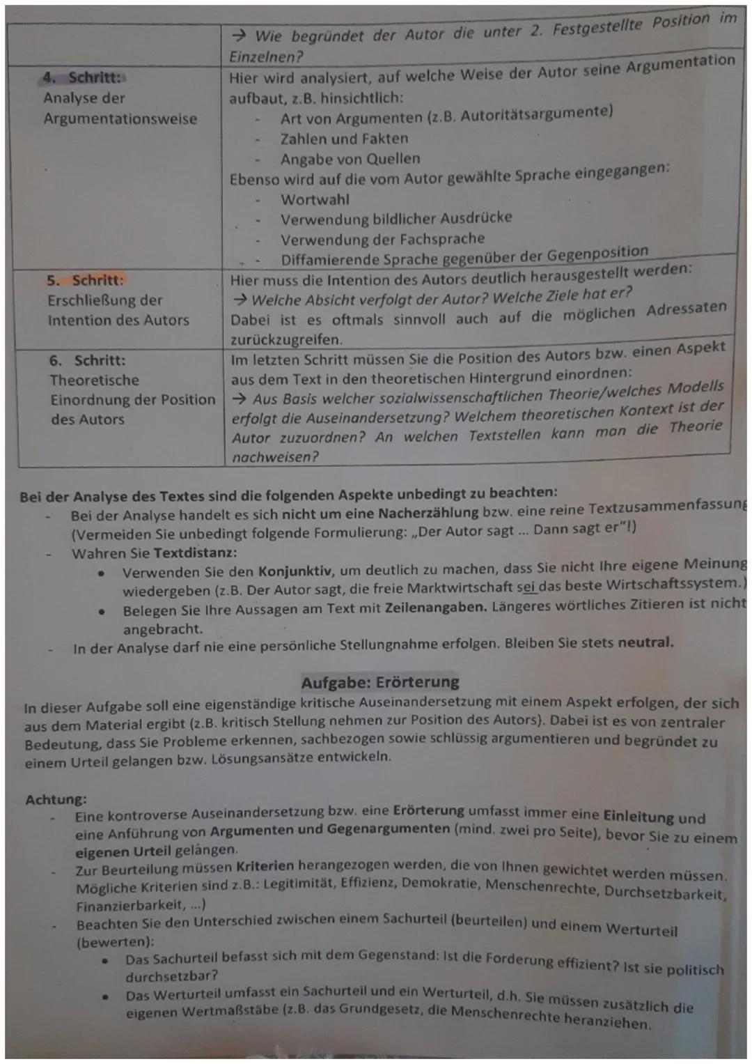 Die Klausuren im Fach
1. Analyse
Klausurleitfaden für das Fach Sozialwissenschaften
Sozialwissenschaften enthalten in der Regel folgende Auf