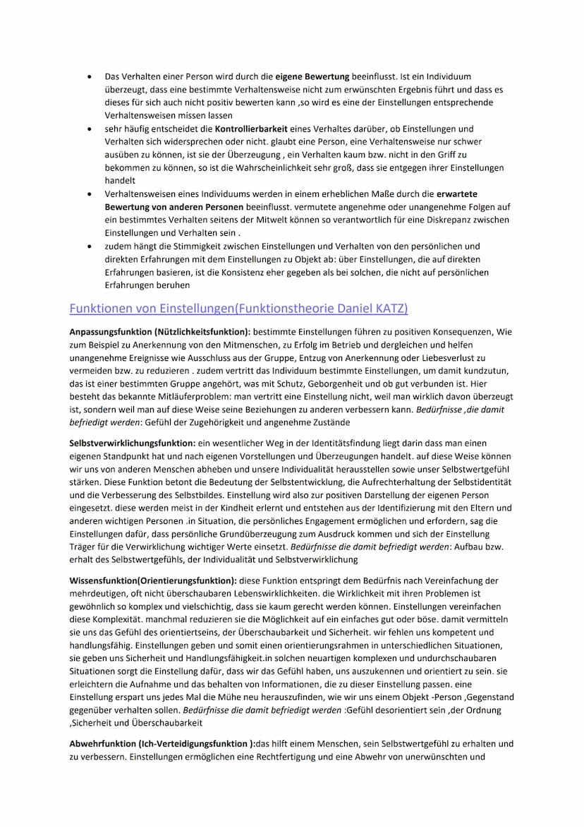 Soziale Einstellungen und Einstellungsänderung
→ relativ beständige Bereitschaften auf bestimmte Objekte kognitiv sowie gefühls- und verhalt