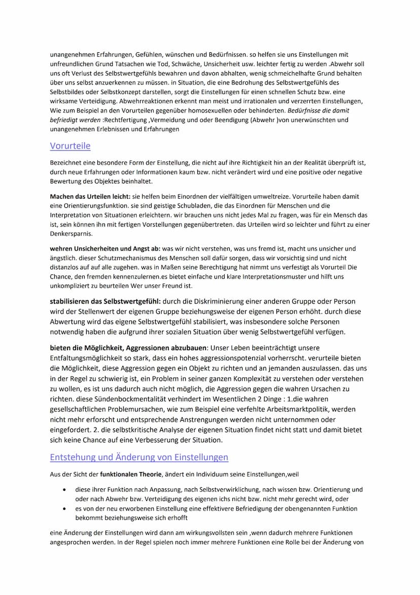 Soziale Einstellungen und Einstellungsänderung
→ relativ beständige Bereitschaften auf bestimmte Objekte kognitiv sowie gefühls- und verhalt